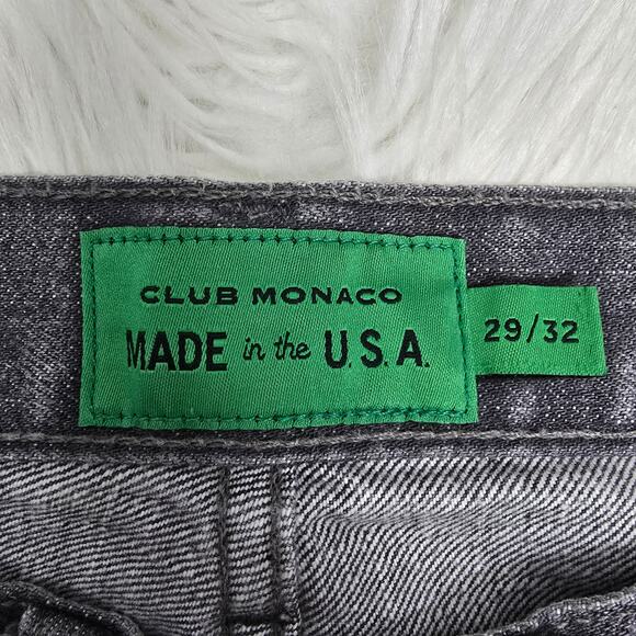 Club Monaco Selvedge Barrette Button Jeans Men 29 x 32 Grey Wash Made In USA - Picture 5 of 12